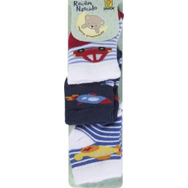 Imagem de Kit de Meias Atoalhadas Estampadas para Menino - Recém-Nascido (RN) - 