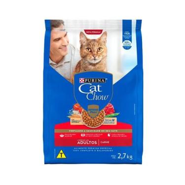 Imagem de Ração cat chow para gatos adultos sabor carne 2,7 kg - Purina
