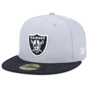 Imagem de Bone 59Fifty NFL Las Vegas Raiders Core Fitted Aba Reta Aba Reta Fitted Cinza New Era M...