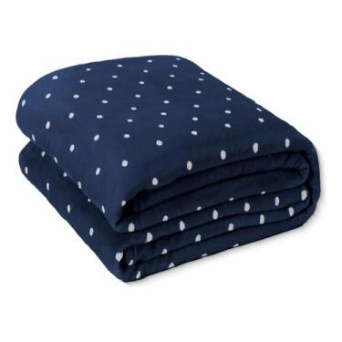 Imagem de Cobertor flannel poa - casal - azul - corttex