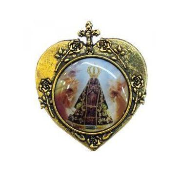 Imagem de Broche Coração Aparecida e Sagrado coração ou Espirito Santo - Taimes,