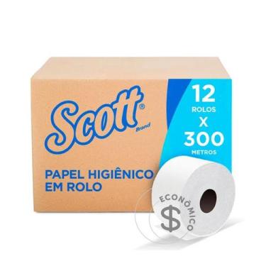Imagem de Papel Higiênico Scott Rolão 12x300m Folha Simples Empresa Atacado Banh