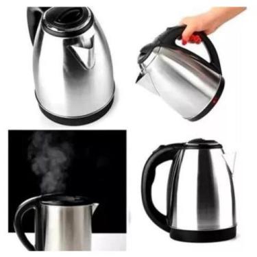 Imagem de Jarra Elétrica Bule Chaleira Aço Inox Café Chá 1,8 Litros Portátil 110