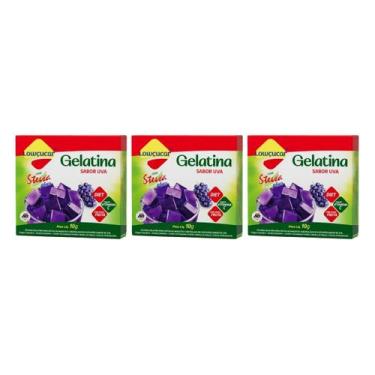 Imagem de Kit 3 gelatina diet plus uva com stevia 10g lowçucar