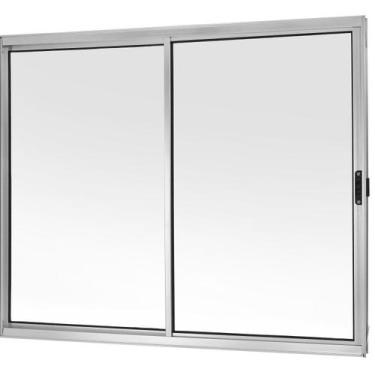 Imagem de Janela de Correr 2 Folhas Móveis sem Grade Vidro Liso 100x150 Brilhant