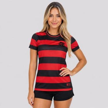 Imagem de Camisa Flamengo Baby Look Rubro Negro Feminina Vermelha - Coimbra, GG