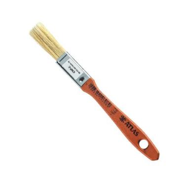 Imagem de Pincel 396-1 Cerdas Brancas Indicado para Verniz e Stain com Cabo Sintético Branco Atlas 1-2''