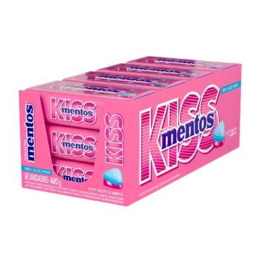 Imagem de Bala Mentos Kiss Tutti Fruti Menta Latinha - 12 Unidades 32g