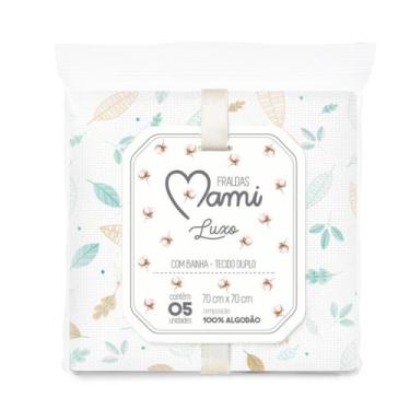 Imagem de KIT 5 UNIDADES DE FRALDAS DE PANO MAMI LUXO 68x68cm ESTAMPADA C/BAINHA