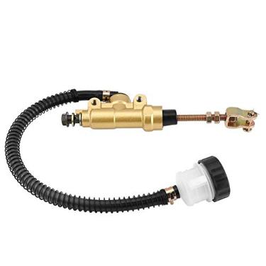 Imagem de Keenso Reservatório de bomba de cilindro mestre de freio traseiro de motocicleta de liga de alumínio para CR125 CR250 CBR600 VTR1000 (ouro)