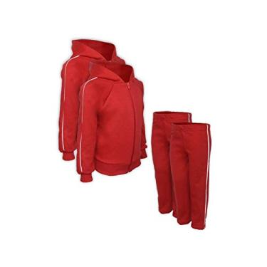 Imagem de Kit 2 Conjuntos Moletom Infantil Vermelho Tamanho 02