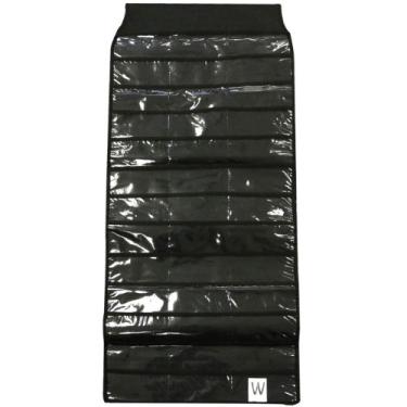 Imagem de Wrapables Organizador de joias de poliéster preto com 39 bolsos com 28 laços de fixação