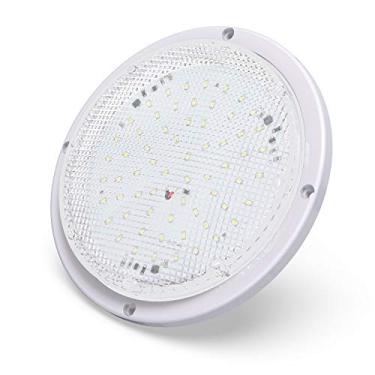 Imagem de Campainha de reboque de LED RV para lazer 5ª roda branca 8,5" redonda Assustador Porch 12V luz LED 600 LM com bisel angularLeisure LED LED Light 8.5-scare-lght