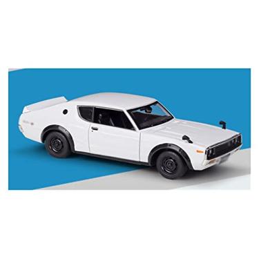 Imagem de BGHYT Carro de metal fundido 1/24 para Nissan 1973 para Skyline 2000 GT-R Carro esportivo simulação liga de carro brinquedo colecionador (cor: branco)