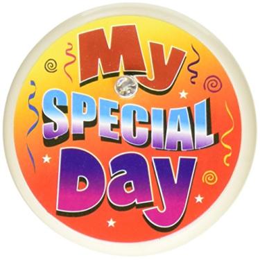Imagem de Beistle My Special Day 21 Botão de plástico piscando com luzes, multicolorido
