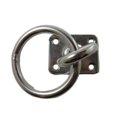 Imagem de Almofada quadrada de aço inoxidável 316 com olho giratório com anel de 8 mm de grau marinho