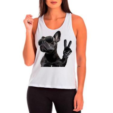 Imagem de Regata Buldog Francês Cachorro Pet Dog Branca Feminina06 - Design Cami