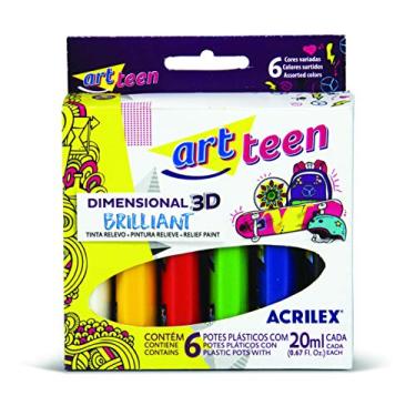 Imagem de Tinta Dimensional Brilliant Conjunto com 6 Cores, Acrilex, 121060000, Multicor