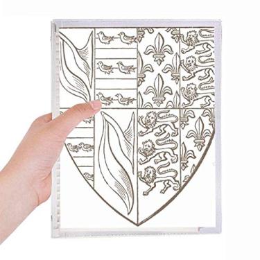 Imagem de Caderno branco preto com estampa de leão e estampa de ilustração de leão com folhas soltas diário recarregável