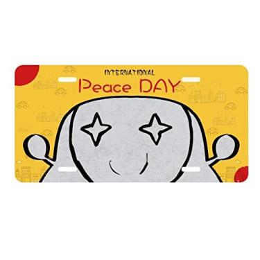 Imagem de DIYthinker Eyes Shine Black Happy Pattern Placa de carro Decoração Dia da Paz