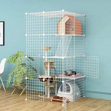 Imagem de Gaiola Para Gatos Gaiola Grande Para Gatos Gaiola Para Casa Para Gatos Gaiola Removível Para Gatos Com Fio De Metal Interna Grande Gaiola Para Gatos Com 4 Camadas Para 1 A 5 Gatos,75 Cm * 75 Cm *