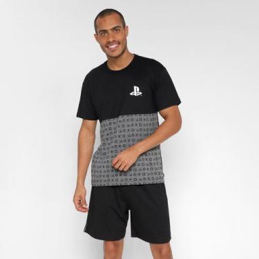 Imagem de Pijama Curto Malwee Playstation Camiseta + Short Masculino