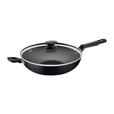 Imagem de Wok Com Cabo Loreto Alumínio Revestimento Antiaderente 28 cm 3,3 l Grafite - Tramontina 20394028