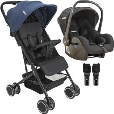 Imagem de CARRINHO MASCOTE MELANGE + BEBÊ CONFORTO MELANGE MARINHO WHOOP - KIDDO