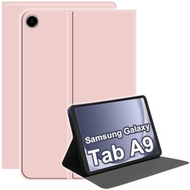 Imagem de XYOUNG Capa para tablet Samsung Galaxy Tab A9 8,7 polegadas 2023 (SM-X110/X115/X117), capa protetora para tablet com suporte fólio fino, material de silicone líquido que não irrita a pele, (rosa)