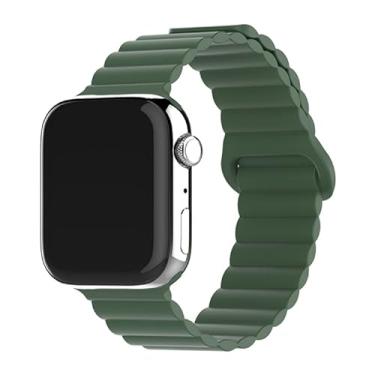 Imagem de Pulseira de couro ajustável com sistema de fecho magnético para Apple Watch Series de 49 mm, 45 mm, 44 mm, 42 mm, 41 mm, 40 mm e 38 mm