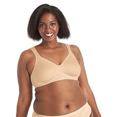 Imagem de Playtex Sutiã feminino 18 horas sem fio suave nas laterais e nas costas, sutiã confortável sem aro, único ou pacote com 2, Nude., 40DDD