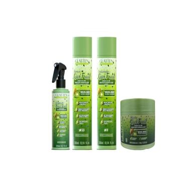 Imagem de GLATTEN KIWI FRUIT SHAMPOO E CONDICIONADOR E MáSCARA E LEAVE-IN 