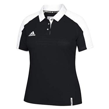 Imagem de Adidas Camisa polo feminina moderna universitária, Preto-branco, P