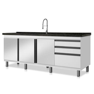 Imagem de Gabinete de cozinha espelhado Vitória para pia de 1,94 m