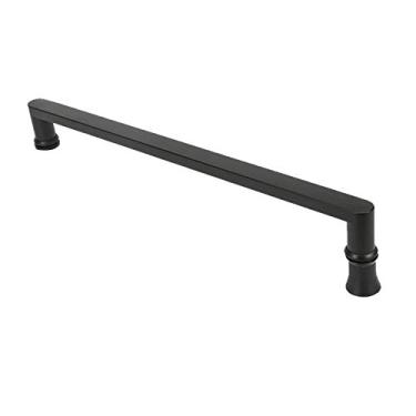 Imagem de Maçaneta de porta para chuveiro de banheiro | Puxadores de porta de vidro de furo a furo de 440 mm, puxadores de aço inoxidável para porta de vidro de chuveiro temperado, preto fosco