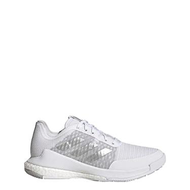 Imagem de adidas Crazyflight Tênis feminino de vôlei médio, Branco/Prata Metálico/Cinza, 6