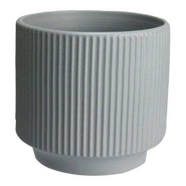 Imagem de CACHEPÔ VASO DECORATIVO PLANTA REDONDO HOME&CO CERÂMICA 12x13x13cm CINZA