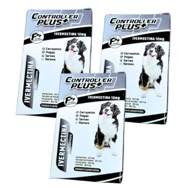Imagem de Controller Plus - Remédio Anti Pulgas, Carrapatos, Vermes E Sarnas 12 Comp Cães até 60kg