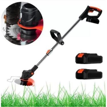 Imagem de Roçadeira Cortador De Grama Aparador Elétrico 2 Baterias 21V - It Blue