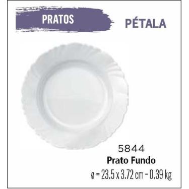 Imagem de Jogo De Prato Pétala 12 Pratos Fundos - Sopa - 23Cm Branco - Duralex