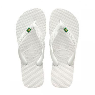 Imagem de Chinelo Havaianas Brasil Branco Adulto As Legitimas Original, 33/34, B