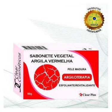 Imagem de Sabonete de Argila Vermelha Clear Plus - Esfoliante e Hidratante