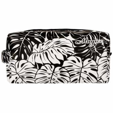 Imagem de Necessaire Tropical Feminina Folhagem Preta e Branca, Magicc