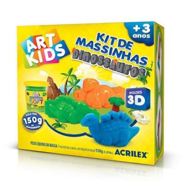 Imagem de Kit de Massinhas para Modelar 150g Dinossauros com Moldes 3D - Art Kid