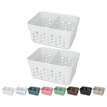 Imagem de Kit 2 Cesto Organizador Trama Rattan c/ Divisória Removível - Usual Ut