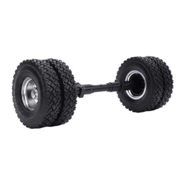 Imagem de Pneu de Eixo Traseiro Rc, Cubo de Roda de Borracha de Liga de Alumínio Com 10 Furos, Substituição de Pneu Não Alimentado para Trailer de Trator 1/14