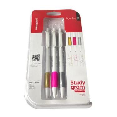 Imagem de Caneta Esferográfica Clic Grip Sensations Newpen Ponta Fina 0.55mm - B