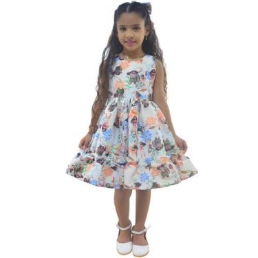 Imagem de Vestido Moana 2 Mini Diva - Moderna Meninas, Creme, 14 - 9 anos