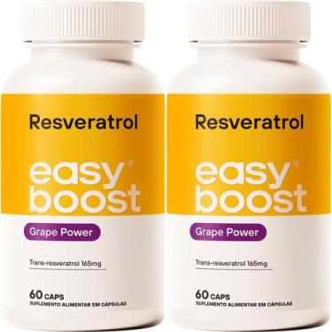 Imagem de Resveratrol Easy Boost 100% Trans-resveratrol 120caps Kit 2x