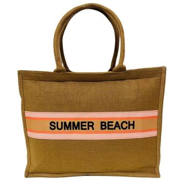 Imagem de Bolsa Tote Marrom Feminina Verão Praia Piscina Summer Beach Casual - L